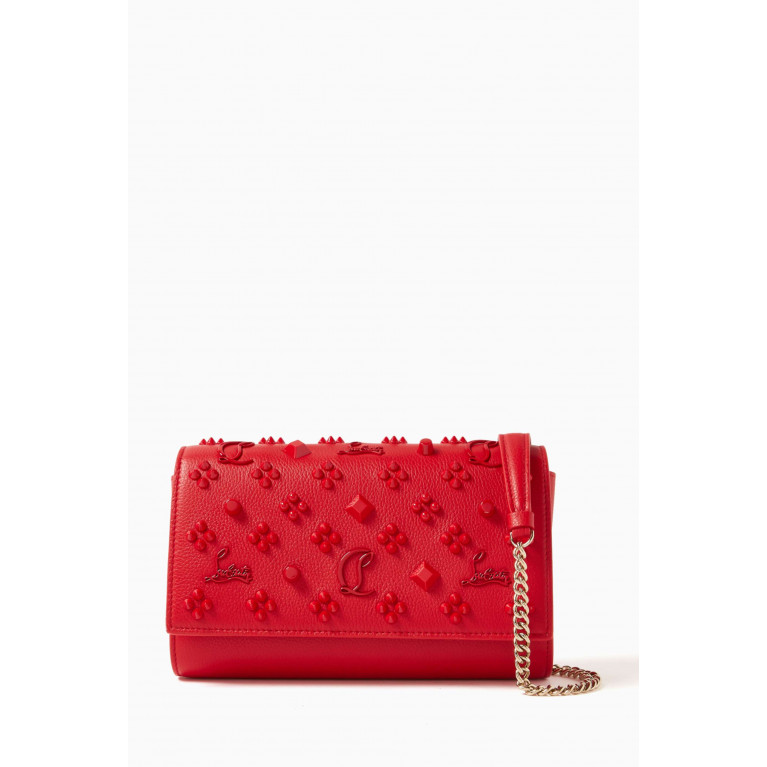 Christian Louboutin - Paloma Clutch in Textured Leather Red