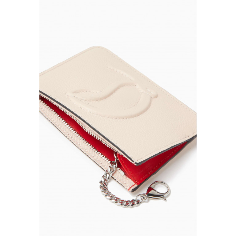 Christian Louboutin - By My Side Zipped Key Holder in Textured Empire Calf Leather Neutral
