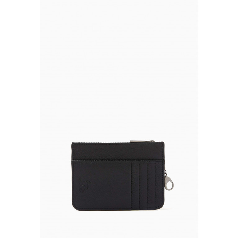 Christian Louboutin - By My Side Zipped Key Holder in Textured Empire Calf Leather Black