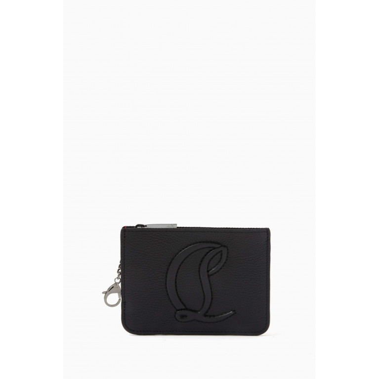Christian Louboutin - By My Side Zipped Key Holder in Textured Empire Calf Leather Black