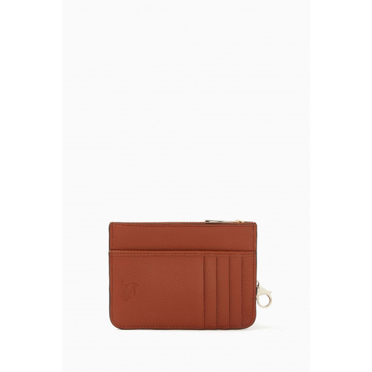 Christian Louboutin - By My Side Zipped Key Holder in Textured Empire Calf Leather Brown