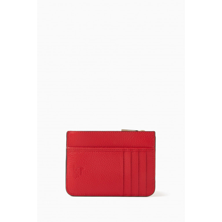 Christian Louboutin - By My Side Zipped Key Holder in Textured Empire Calf Leather Red