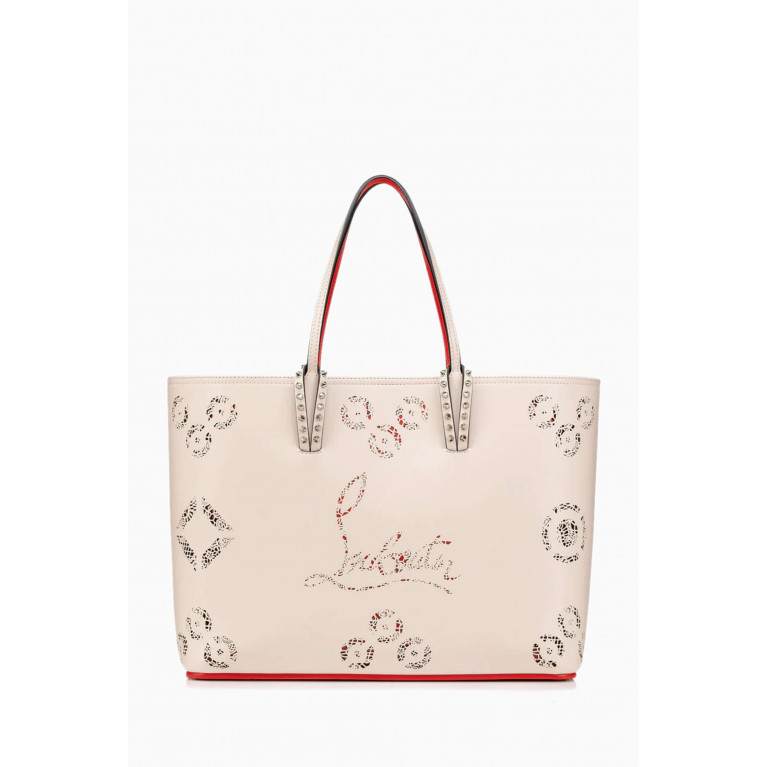 Christian Louboutin - Small Cabata Tote Bag in Calf Leather Neutral