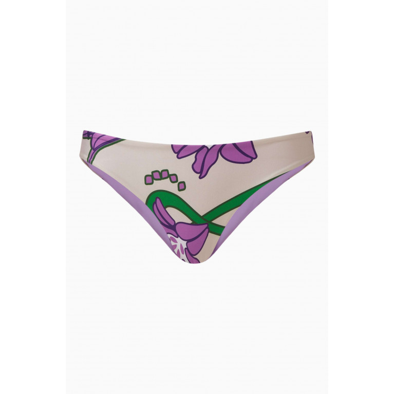 Juan De Dios - Guava Reversible Bikini Bottoms in Lycra
