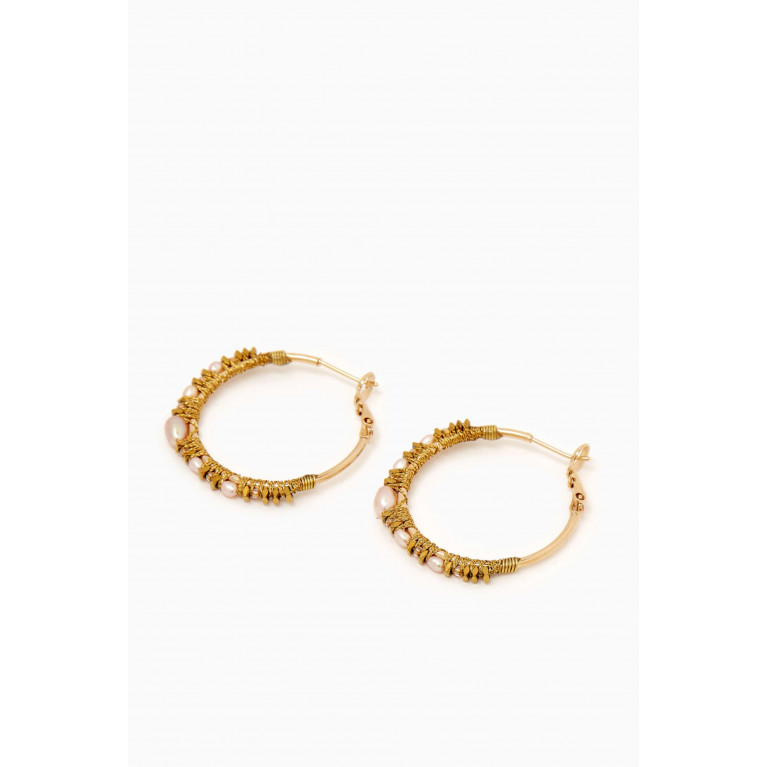 Satellite - Iancura Pearl Hoop Earrings in 14kt Gold-plated Metal