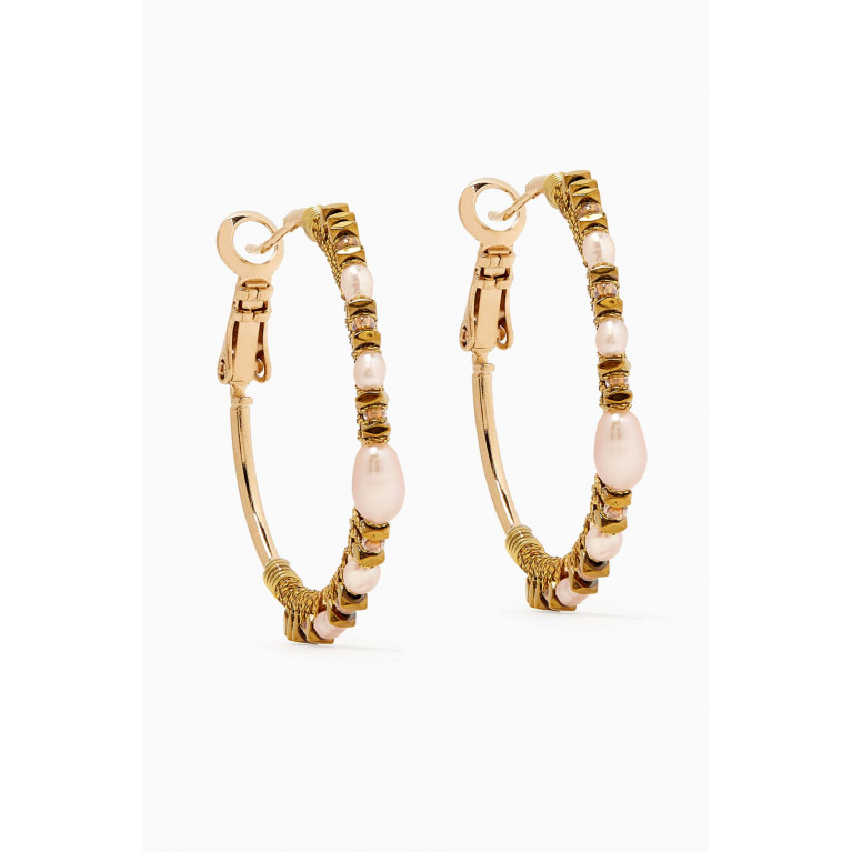 Satellite - Iancura Pearl Hoop Earrings in 14kt Gold-plated Metal