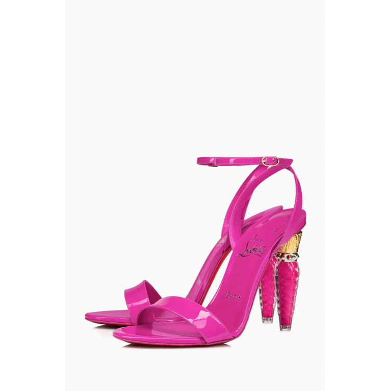Christian Louboutin - Lipgloss Queen 100 Sandals in Patent Leather Pink