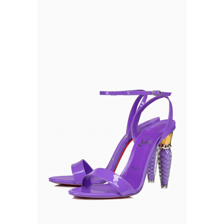 Christian Louboutin - Lipgloss Queen 100 Sandals in Patent Leather Purple