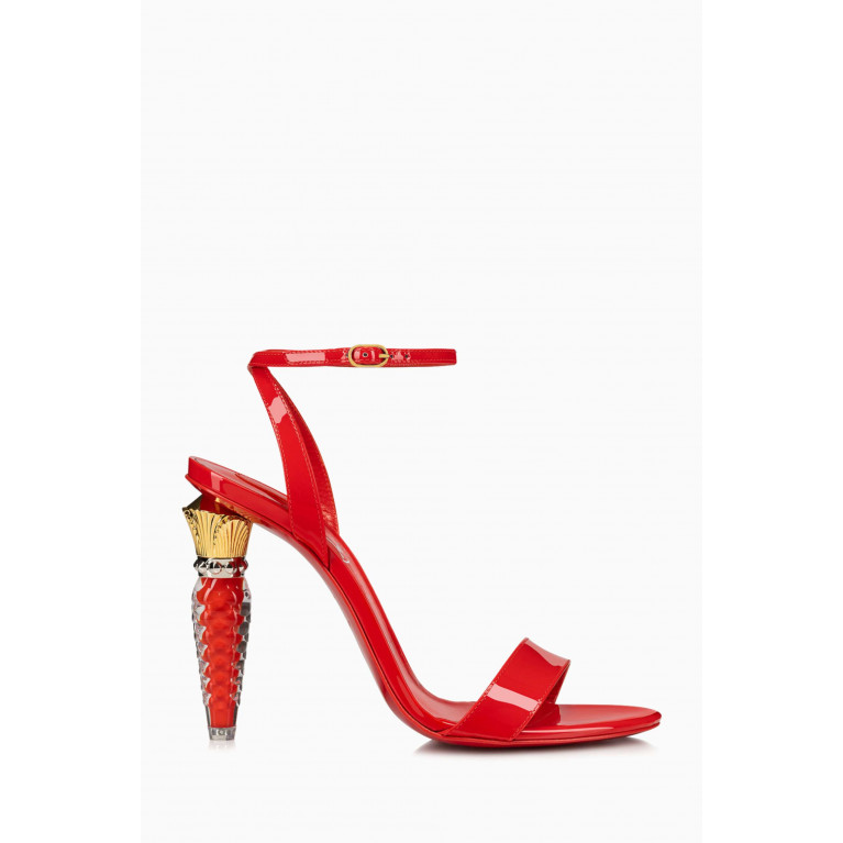 Christian Louboutin - Lipgloss Queen 100 Sandals in Patent Leather Red