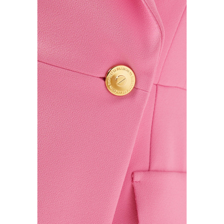 Elisabetta Franchi - Belted Blazer Dress in Stretch Crepe Pink