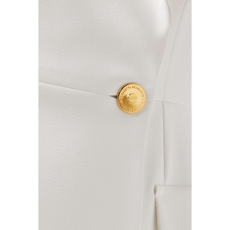 Elisabetta Franchi - Belted Blazer Dress in Stretch Crepe White