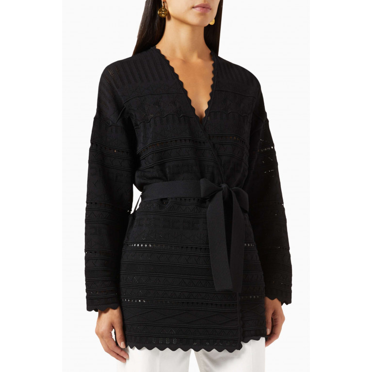 Elisabetta Franchi - Belt Sweater in Knit Black