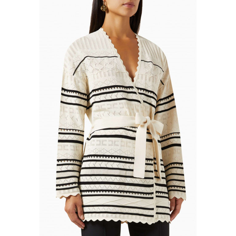 Elisabetta Franchi - Belt Sweater in Knit Neutral