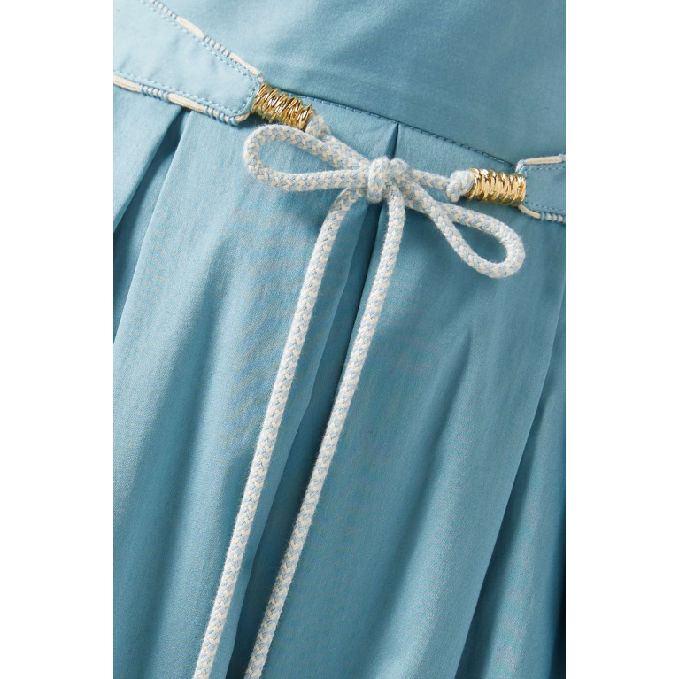 Elisabetta Franchi - Belted Shirt Dress in Poplin Blue