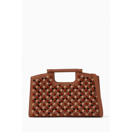 Marina Raphael - L'Avenue Top Handle Bag in Velvet & Crystal Studded Leather