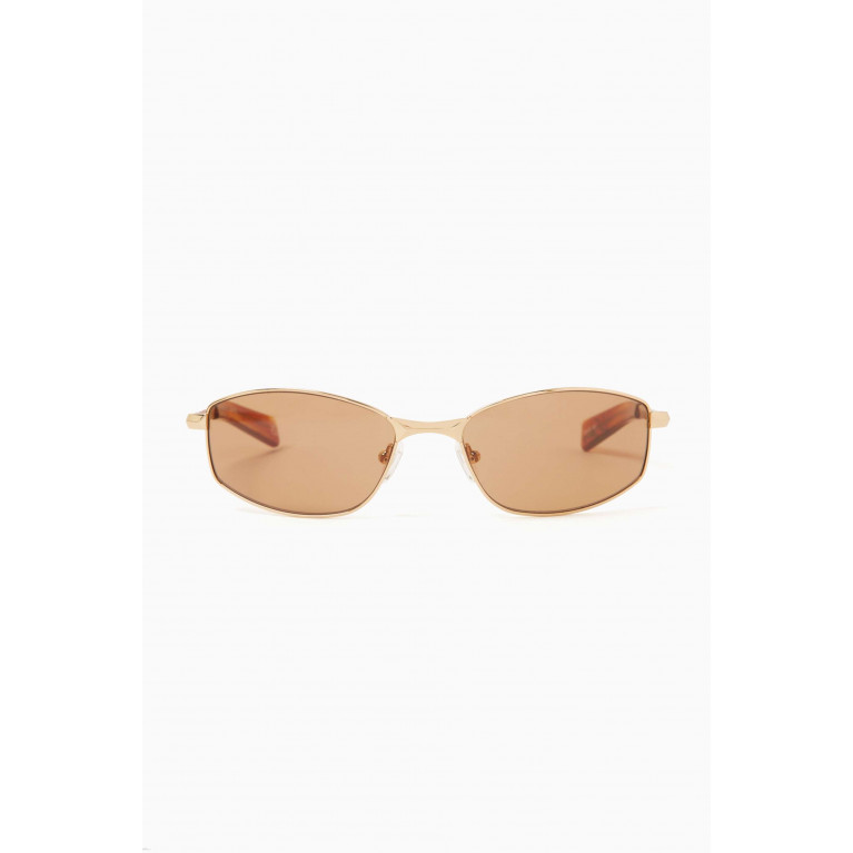 Le Specs - Star Beam Rectangular Sunglasses in Metal