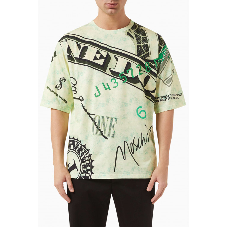 Moschino - Dollar Print T-shirt in Cotton Jersey
