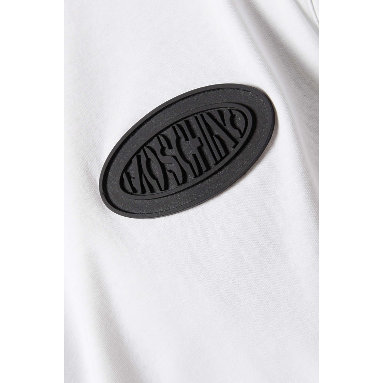 Moschino - Silicone Logo Patch T-shirt in Cotton Jersey White