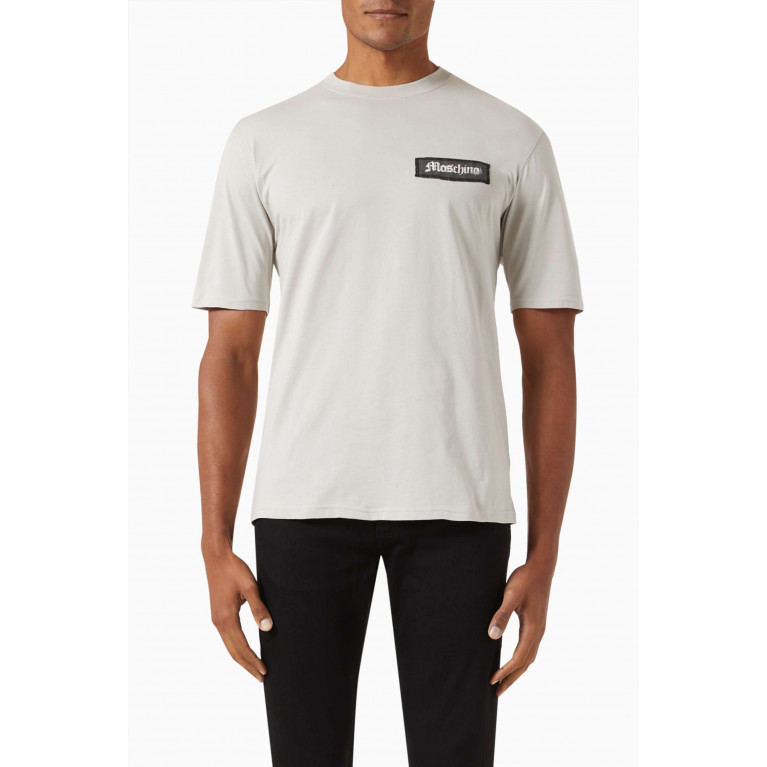 Moschino - Logo T-shirt in Cotton Jersey Grey
