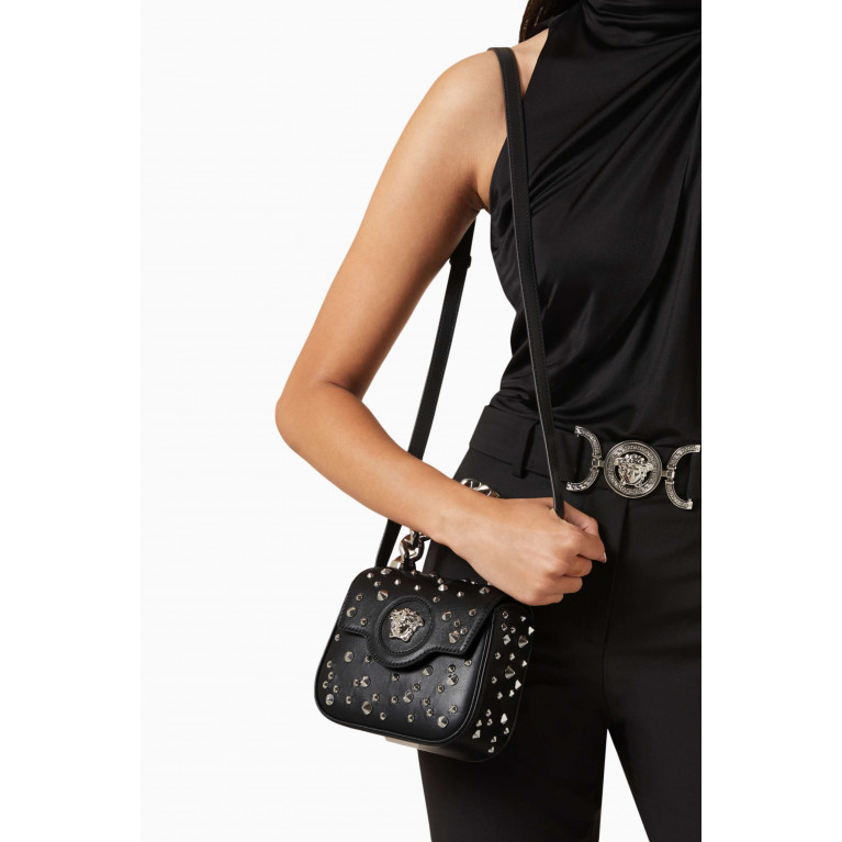 Versace - Mini La Medusa Spiked Bag in Leather