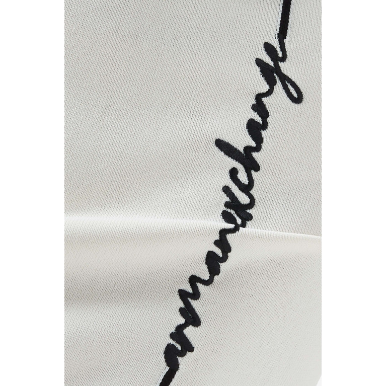 Armani Exchange - Logo-embroidered Mini Dress in Stretch-knit White
