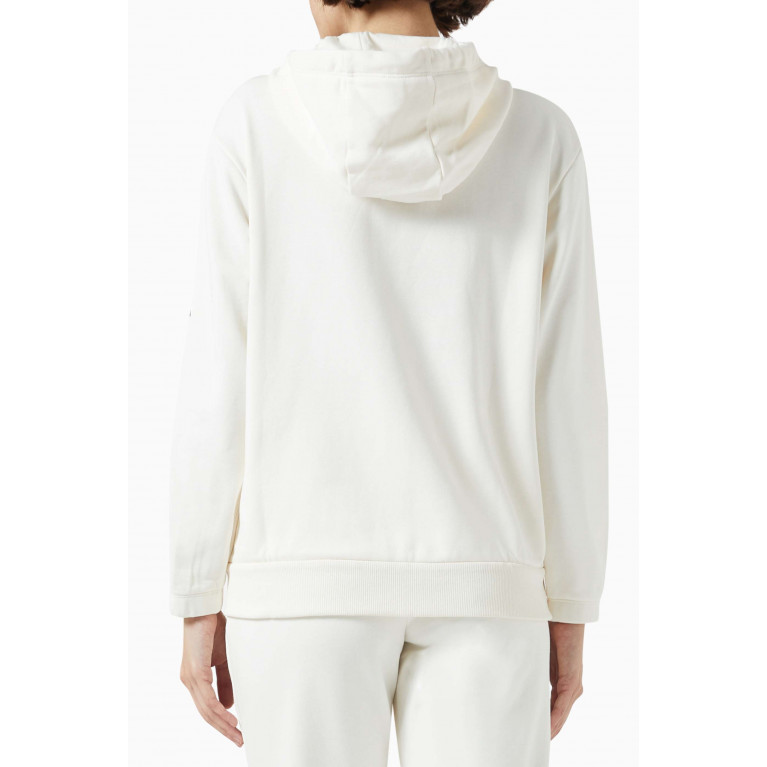 Armani Exchange - Logo-embroidered Zipped Hoodie in Cotton-blend White