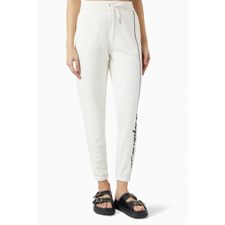 Armani Exchange - Logo-embroidered Sweatpants in Cotton-blend White