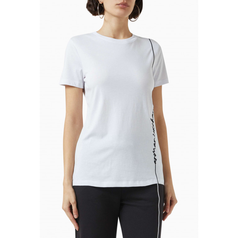 Armani Exchange - Logo-embroidered T-shirt in Cotton-jersey White