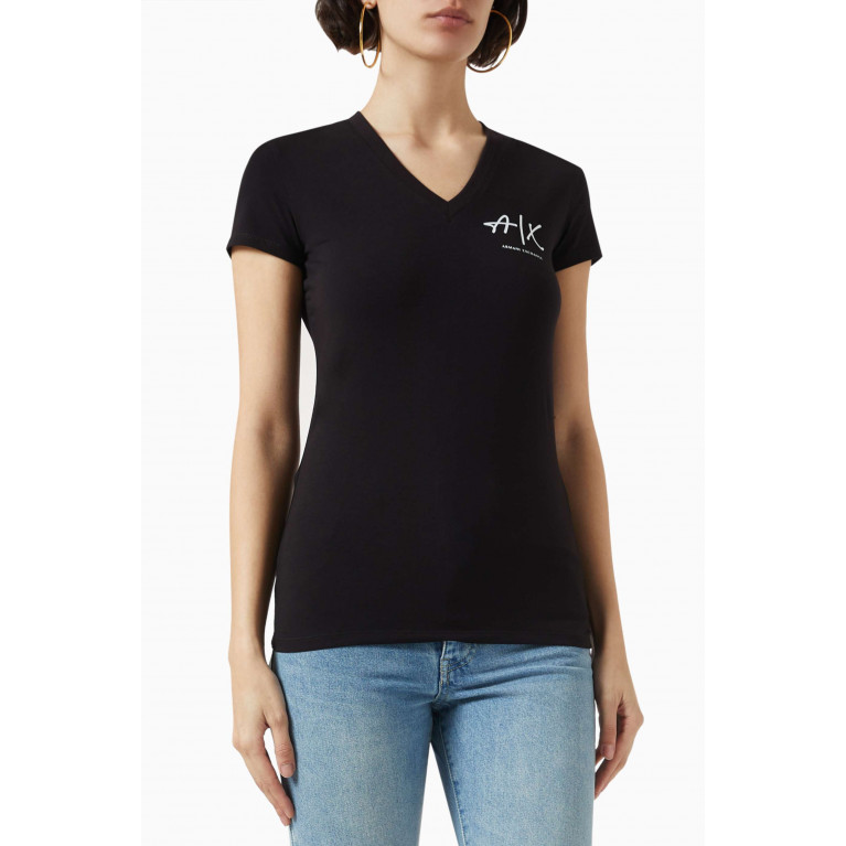 Armani Exchange - AX Logo Slim-fit T-shirt in Cotton-jersey Black