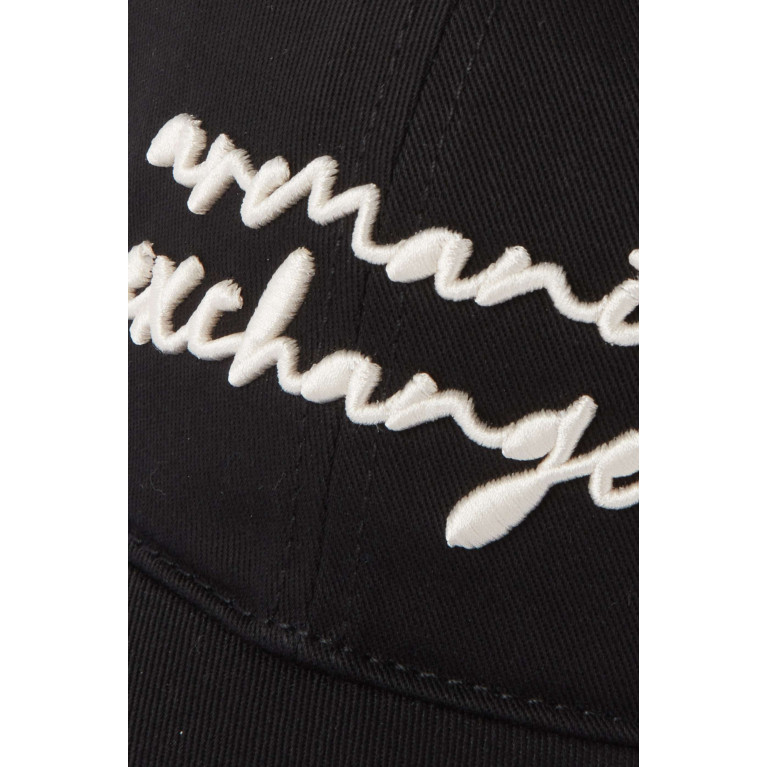 Armani Exchange - AX Lettering Logo Baseball Hat in Twill Black