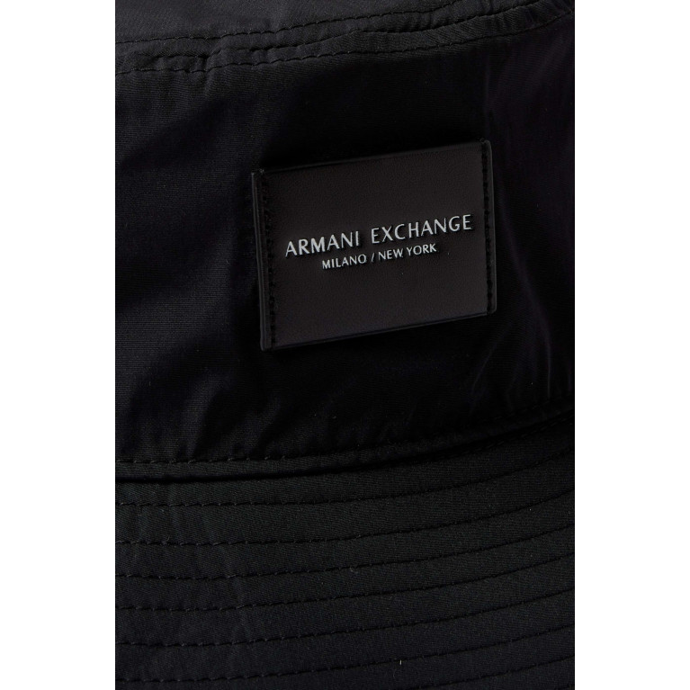 Armani Exchange - AX Logo Bucket Hat in Twill Black