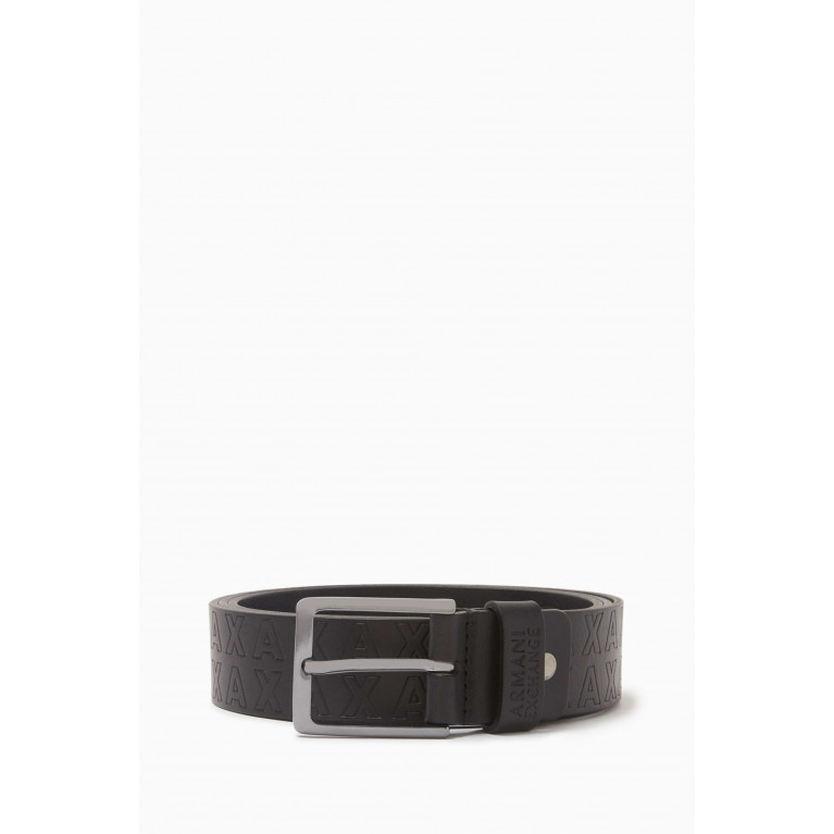 Armani Exchange - AX Logo-embossed Belt in Leather