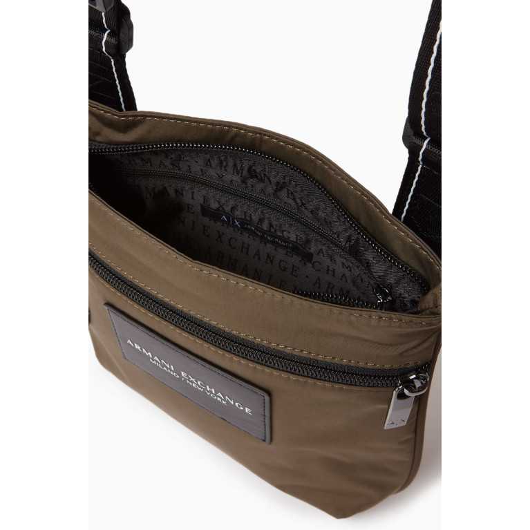 Armani Exchange - AX Flat Crossbody Bag in Nylon Brown