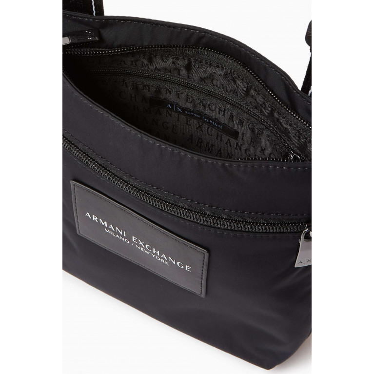 Armani Exchange - AX Flat Crossbody Bag in Nylon Black