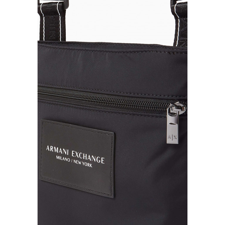 Armani Exchange - AX Flat Crossbody Bag in Nylon Black