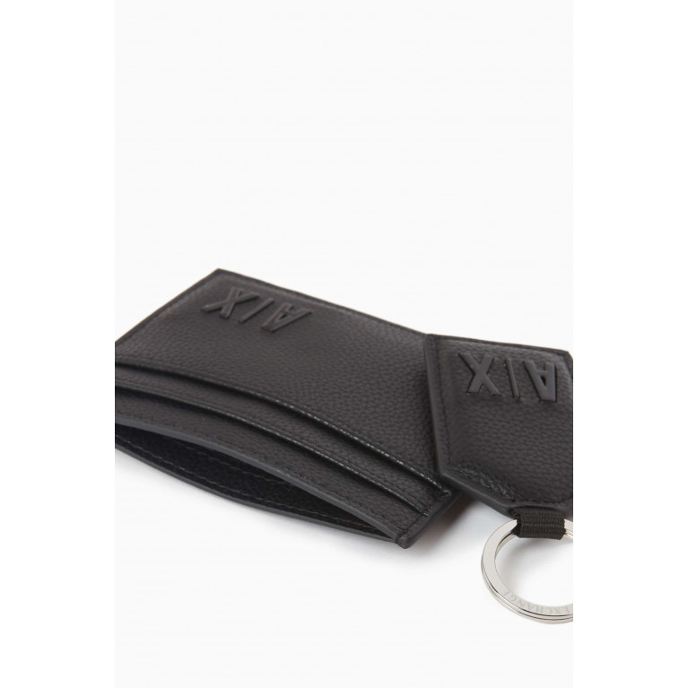 Armani Exchange - Logo Card Holder & Key Ring Set in Leather