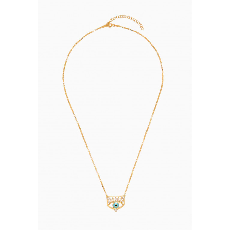 MER"S - Lovers Eye Necklace in 24kt Gold-plated Sterling Silver