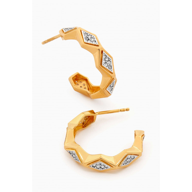 MER"S - Sunny Hoop Earrings in 24kt Gold-plated Sterling Silver