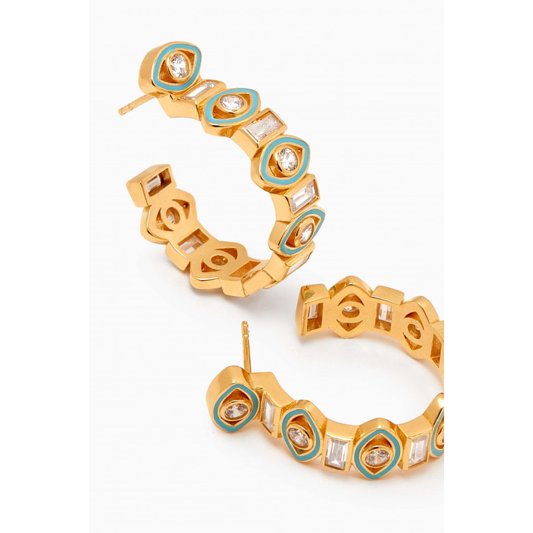 MER"S - Sea Ya Hoops Earrings in 24kt Gold-plated Sterling Silver
