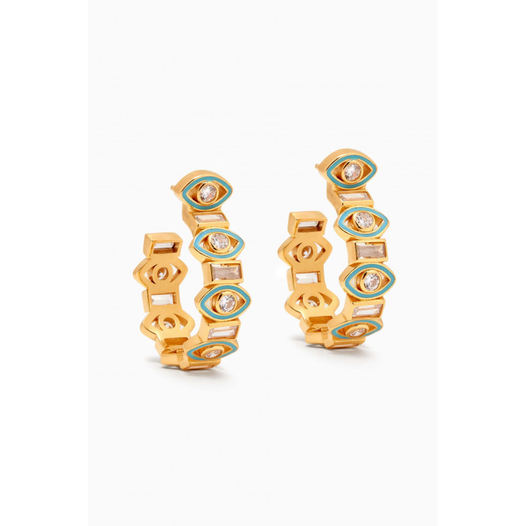 MER"S - Sea Ya Hoops Earrings in 24kt Gold-plated Sterling Silver