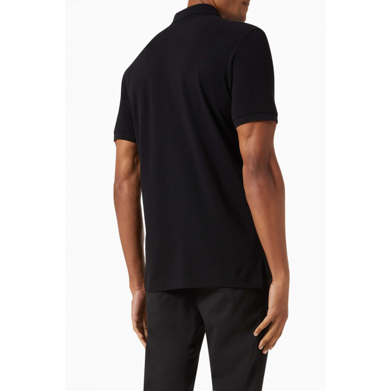 Moschino - Teddy Patch Polo Shirt in Cotton Piqué Black