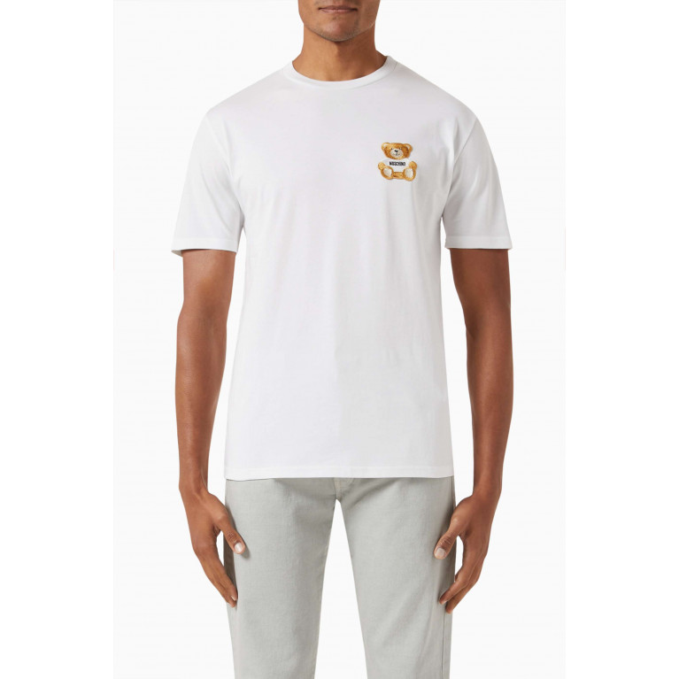 Moschino - Teddy Patch T-shirt in Cotton Jersey White