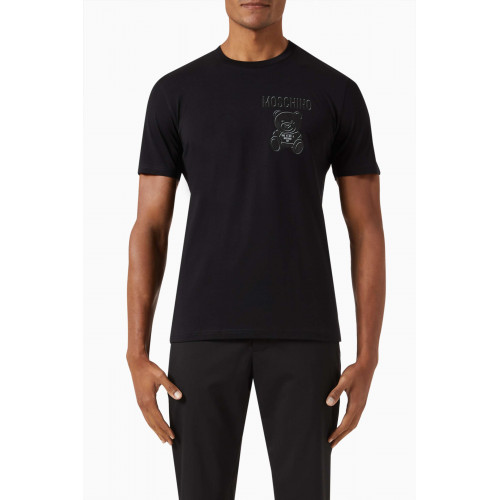 Moschino - Graphic Logo Print T-shirt in Cotton Jersey Black