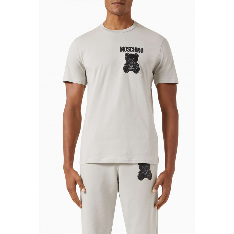 Moschino - Graphic Logo Print T-shirt in Cotton Jersey Grey