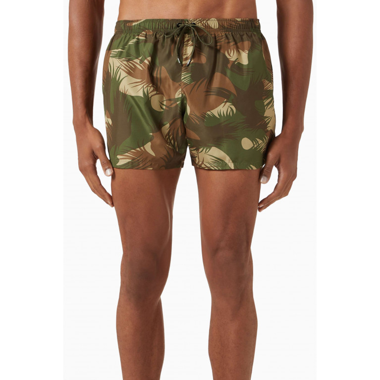 Moschino - Camouflage Print Swim Shorts in Nylon