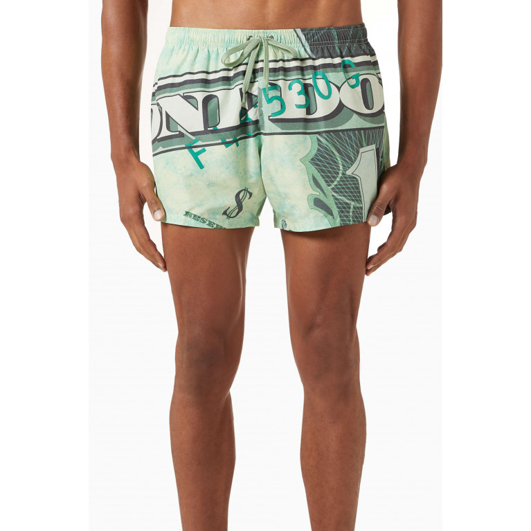 Moschino - Dollars Print Swim Shorts in Nylon