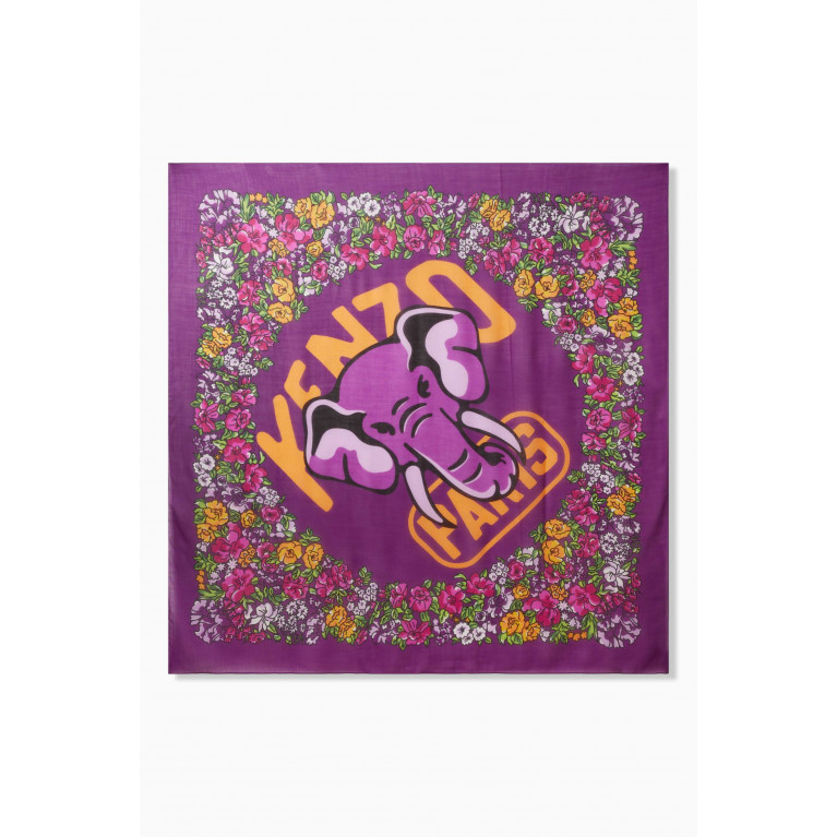 Kenzo - Elephant Square Scarf in Wool & Cashmere