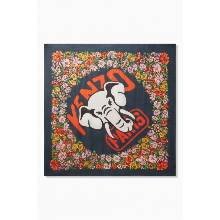 Kenzo - Elephant Square Scarf in Wool & Cashmere