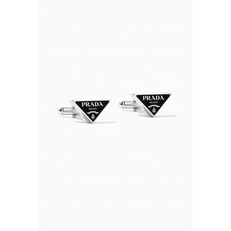 Prada - Triangle Logo Cufflinks in Sterling Silver