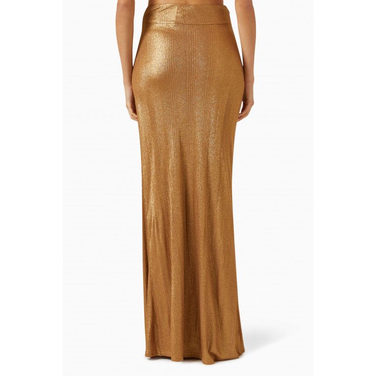 Auteur - Uma Twisted Maxi Skirt in Laminated Jersey